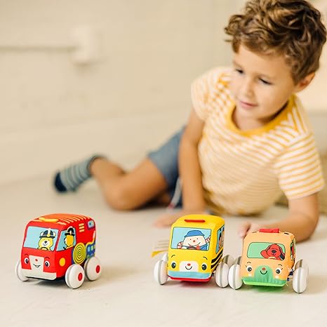 Soft Toy Cars and Trucks, Surface Washable with Removable Wheels