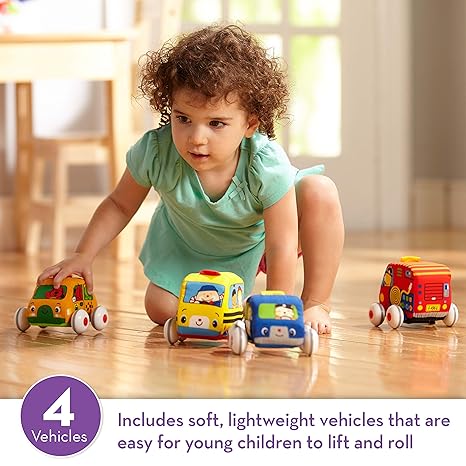 Soft Toy Cars and Trucks, Surface Washable with Removable Wheels
