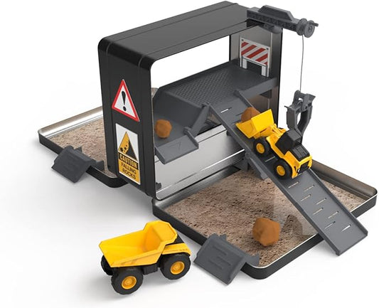 Tin Travel Case Transforms into Multi-Level Worksite