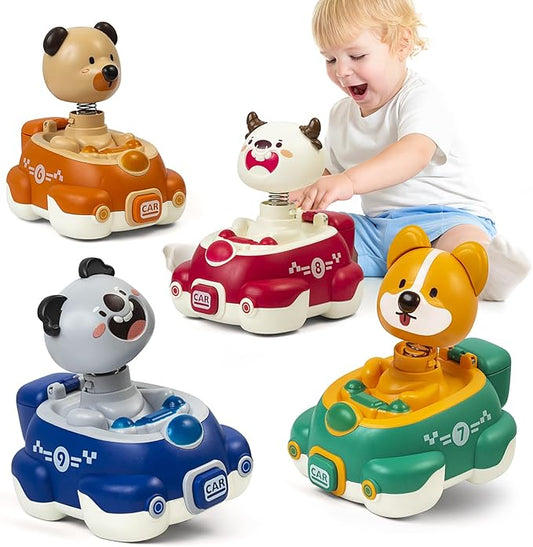 Animal Race Cars, Infant Play Vehicle Set,Car Toys