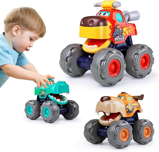 Monster Truck Toys Crocodile Bull Leopard Pull Back Car