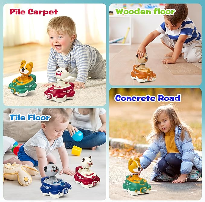 Animal Race Cars, Infant Play Vehicle Set,Car Toys
