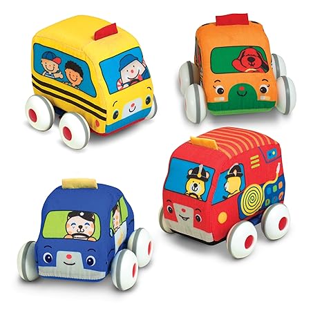 Soft Toy Cars and Trucks, Surface Washable with Removable Wheels