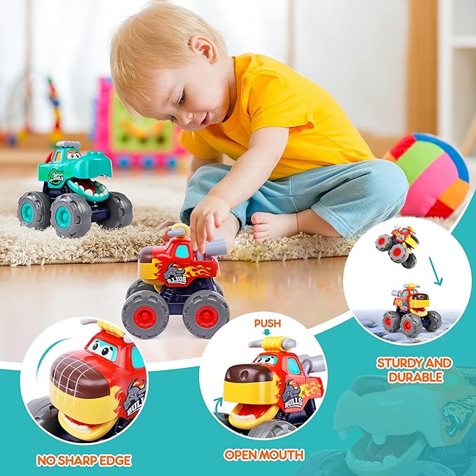 Monster Truck Toys Crocodile Bull Leopard Pull Back Car