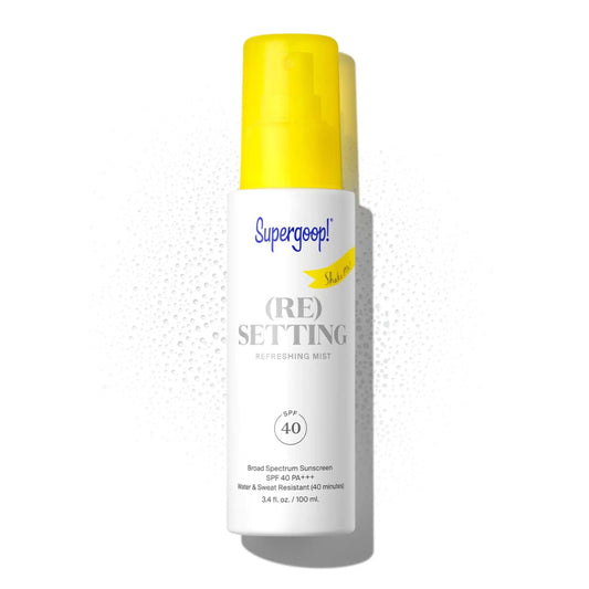 Supergoop! (Re)setting Refreshing Mist 3.4 fl oz - SPF 40 PA+++ Facial Mist - Sets Makeup Refreshes UV Protection & Helps Filter Pollution - Light Natural Scent